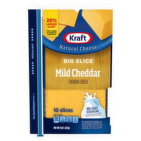 Kraft Cheese Slices, Mild Cheddar, Big - 10 Each 