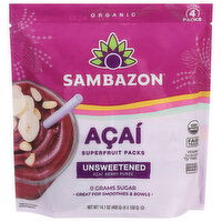 Sambazon Acai Superfruit Packs, Pure Unsweetened, Pure Acai Berry - 4 Each 