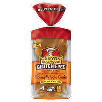 Canyon Bakehouse English Muffins, Gluten Free, Honey Whole Grain - 4 Each 