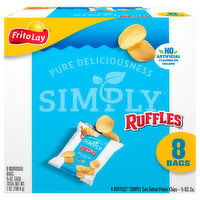 Simply Potato Chips, Sea Salted, Ruffles - 8 Each 