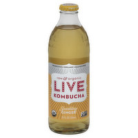 Live Kombucha Soda, Raw & Organic, Sparkling Ginger - 12 Ounce 