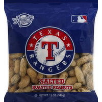 Hampton Farms Peanuts, Texas Rangers, Salted, Roasted - 12 Ounce 