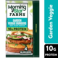 MorningStar Farms Plant Based Veggie Burgers, Garden Veggie