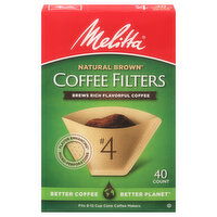 Melitta Coffee Filters, Natural Brown, No. 4 - 40 Each 