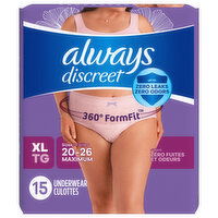 Always Discreet Underwear, Maximum, XL - 15 Each 