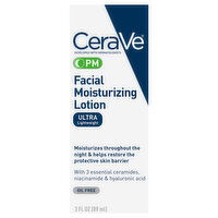CeraVe Facial Moisturizing Lotion, Ultra Lightweight, PM - 3 Fluid Ounce