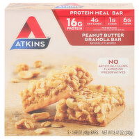 Atkins Granola Bar, Peanut Butter - 5 Each 