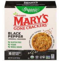 Mary's Gone Crackers Crackers, Original Black Pepper, Organic Brown Rice, Flax & Sesame Seeds, Gluten Free,  6.5 oz - 6.5 Ounce 