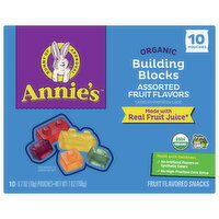 Annie's Fruit Flavored Snacks, Organic, Assorted Fruit Flavors, Building Blocks - 10 Each 