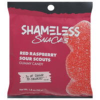 Shameless Snacks Gummy Candy, Red Raspberry Sour Scouts - 1.8 Ounce 