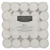 Candle-Lite Company Tea Lights, Unscented, Multipurpose - 50 Each