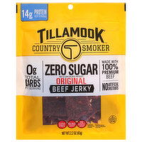 Tillamook Country Smoker Beef Jerky, Zero Sugar, Original - 2.2 Ounce 