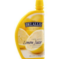 Delallo 100% Juice, Lemon - 6.75 Ounce 