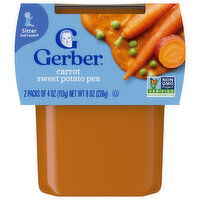 Gerber Carrot Sweet Potato Pea, Sitter 2nd Foods - 2 Each 