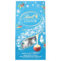 Lindt Lindor Milk Chocolate Truffles, Milk with White - 8.5 Ounce 