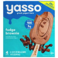 Yasso Yogurt Bars, Fudge Brownie, Greek - 4 Each 