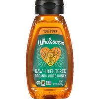 Wholesome White Honey, Organic, Raw + Unfiltered - 16 Ounce 