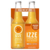 Izze Juice Beverage, Clementine, Sparkling - 4 Each 