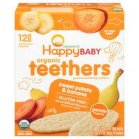 Happy Baby Teething Wafers, Sweet Potato & Banana - 12 Each 