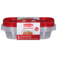 Rubbermaid Containers & Lids, Rectangles, 4 Cups - 3 Each 