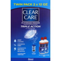 Clear Care Cleaning & Disinfecting Solution, Triple Action Cleaning, Twin Pack