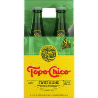 Topo Chico  Sparkling Mineral Water Twist Of Lime Glass Bottles - 4 Each 