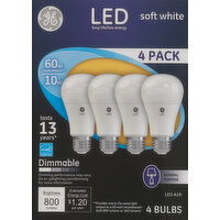 GE Light Bulbs, LED, Soft White, 10 Watts, 4 Pack