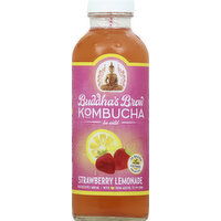 Buddhas Brew Kombucha, Strawberry Lemonade - 16 Ounce 