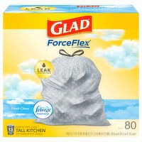 Glad Tall Kitchen Bags, Drawstring, Fresh Clean, 13 Gallon - 80 Each 