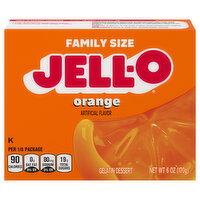 Jell-O Gelatin Dessert, Orange, Family Size - 6 Ounce 