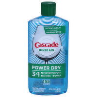 Cascade Rinse Aid, Power Dry, 3 in 1 - 16 Fluid ounce 