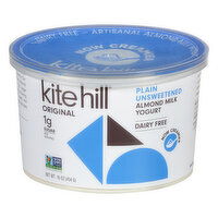 Kite Hill Almond Milk Yogurt, Dairy Free, Plain Unsweetened - 16 Ounce 