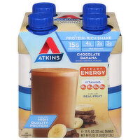 Atkins Protein-Rich Shake, Steady Energy, Chocolate Banana - 4 Each 