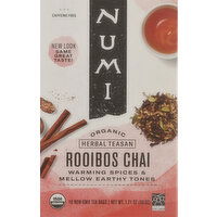 Numi Herbal Tea, Organic, Rooibos Chai, Tea Bags - 18 Each 