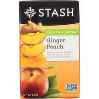 Stash Green Tea & Matcha, Ginger Peach, Tea Bags - 18 Each 