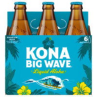 Kona Big Wave Beer, Premium, Liquid Aloha - 6 Each 