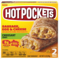 Hot Pockets Sandwiches, Croissant Crust, Sausage, Egg & Cheese, 2 Pack