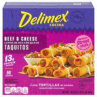 Delimex Taquitos, Beef & Cheese, Flour Tortillas - 16 Each 