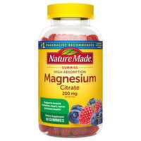 Nature Made Magnesium Citrate, High Absorption, 200 mg, Gummies, Mixed Berry - 60 Each 