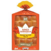 King's Hawaiian Rolls, Savory Butter, Party Pack - 24 Each 