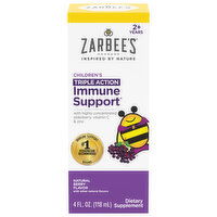 Zarbee's Immune Support, Triple Action, Children's, 2+ Years, Natural Berry Flavor - 4 Fluid ounce 