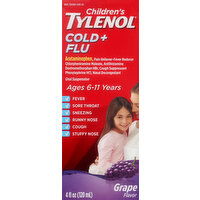 Children's Tylenol Cold + Flu, Grape Flavor - 4 Fluid ounce 