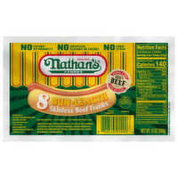 Nathan's Bun Length Skinless Beef Franks - 8 Each