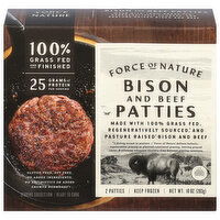 Force of Nature Patties, Bison and Beef - 2 Each 