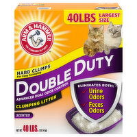 Arm & Hammer Clumping Litter, Double Duty, Scented, Largest Size - 40 Pound 