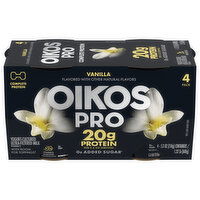 Oikos Pro Yogurt, Cultured, Ultra-Filtered Milk, Vanilla, 4 Pack