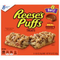 Reese's Puffs Treat Bars, Peanut Butter and Cocoa - 8 Each 