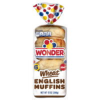 Wonder English Muffins, Wheat - 6 Each 