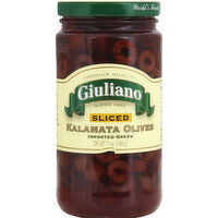 Giuliano Olives, Kalamata, Sliced - 7 Ounce 