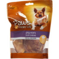 Paws Happy Life Dog Chews, Pig Ears, 3 Pack